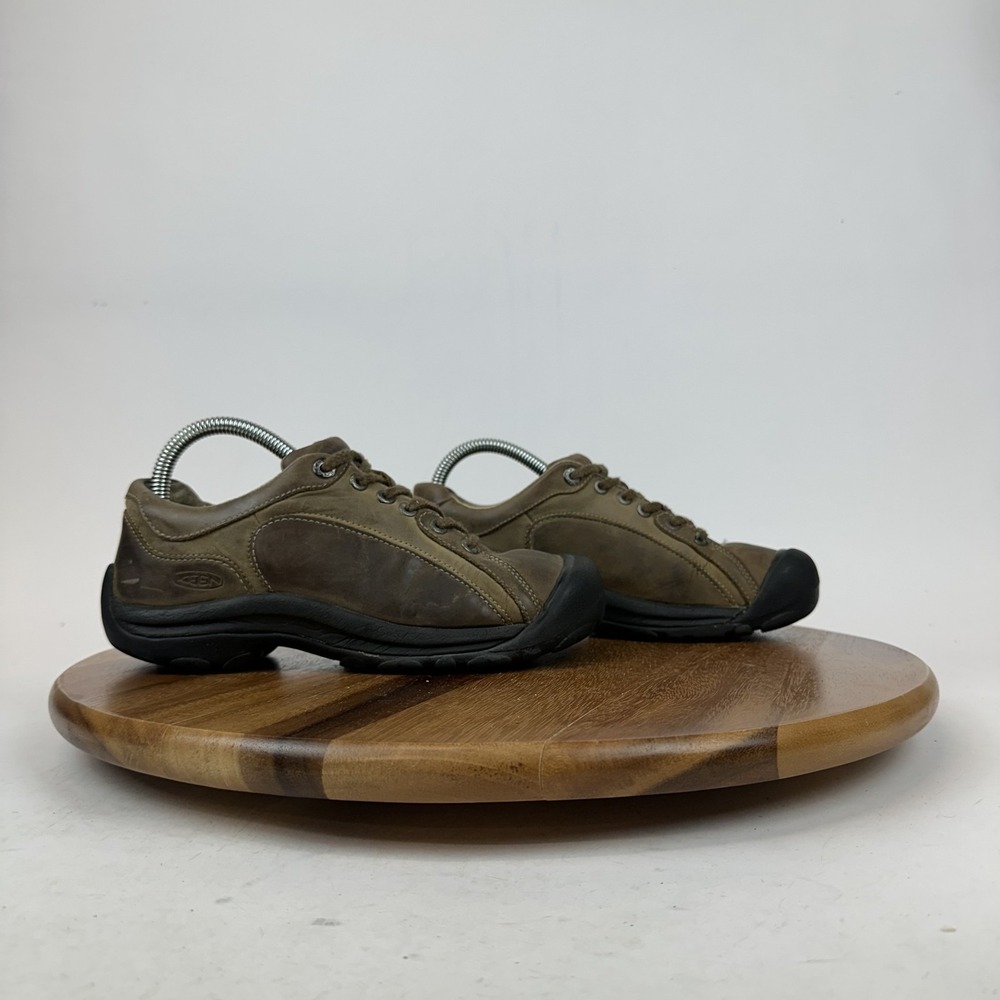 Womens Keen Briggs II Brown Leather Outdoor Walking Shoes Sneakers Size 7.5 M